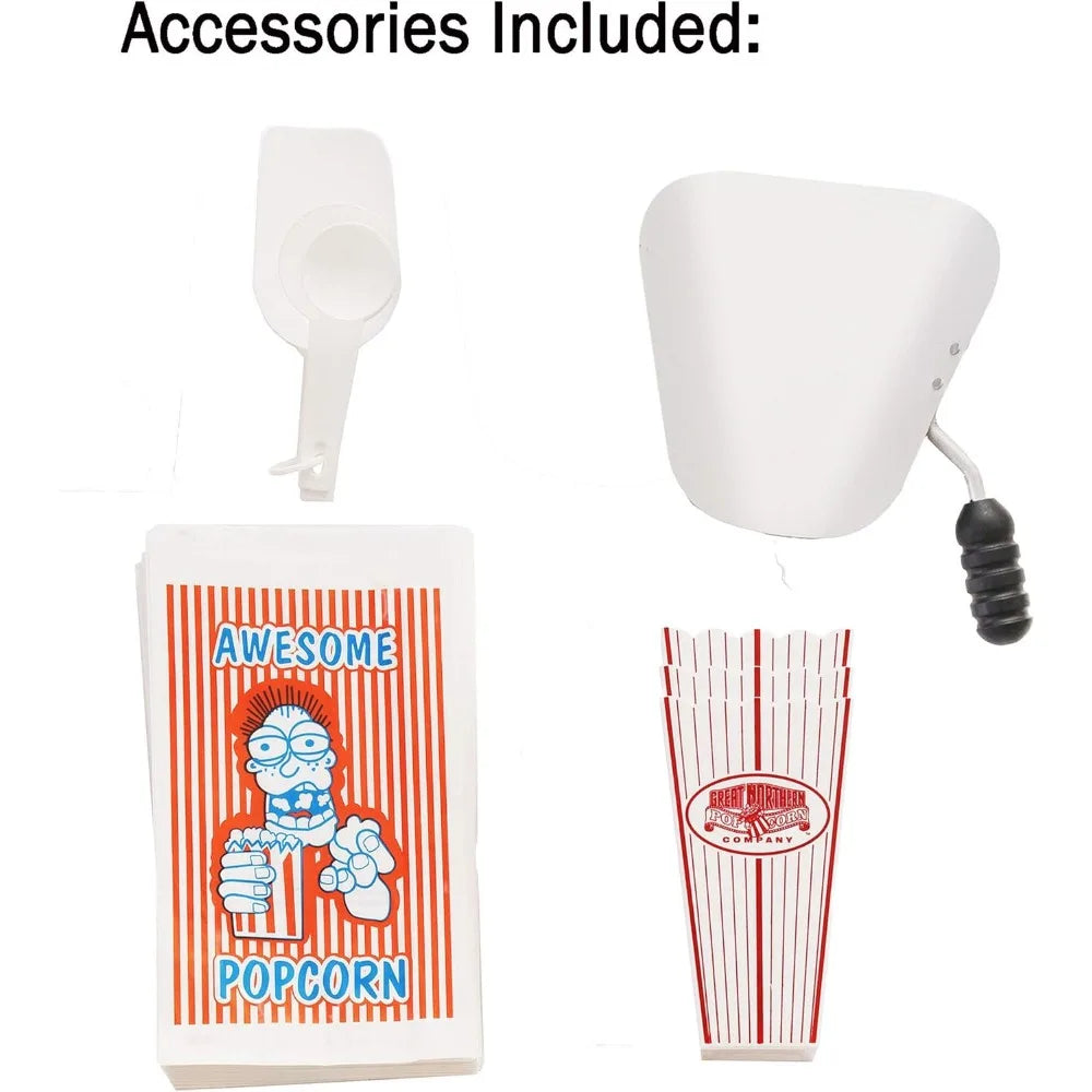Popcorn Red Movie Theater Style 8 uncji, antyczna maszyna do popcornu, wykonana ze stali nierdzewnej i hartowanego szkła, strefy żywności
