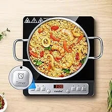 1800W Digital Electric Portable Induction Cooktop Countertop Burner, with 8 Power & Temperature Settings & 180 Mins Timer Auto