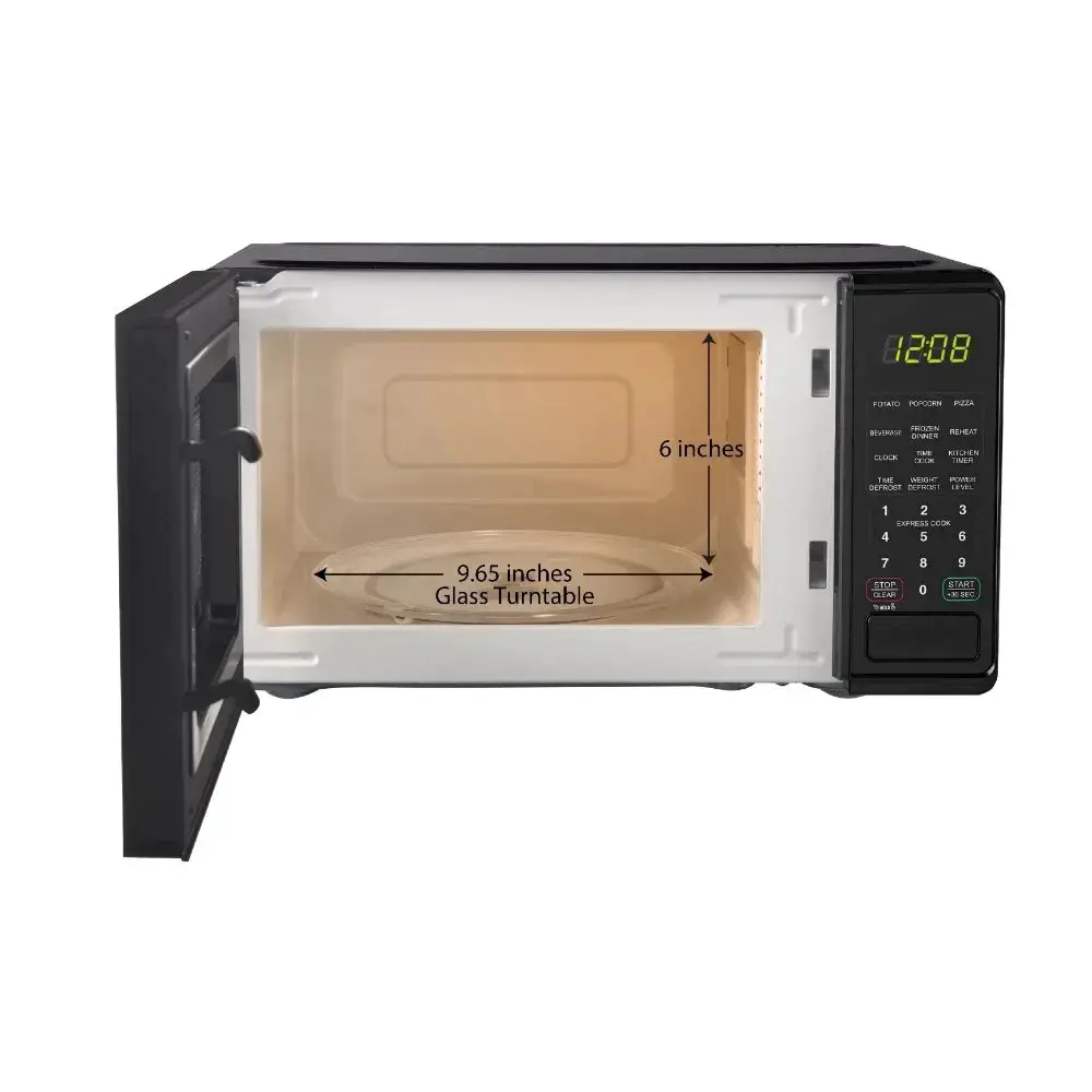 0.7 cu. ft. Countertop Microwave Oven, 700 Watts, Black, New, LED Display, Kitchen Timer, Household Tabletop Microwave Oven