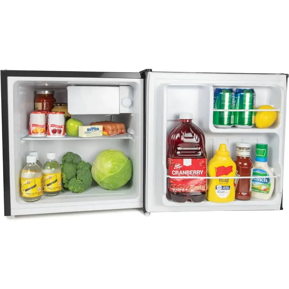 1.6 Cu.Ft. Compact Refrigerator, Adjustable Thermostat, Glass Shelves, Includes Scraper, Ice Cube Freezer Drip Tray