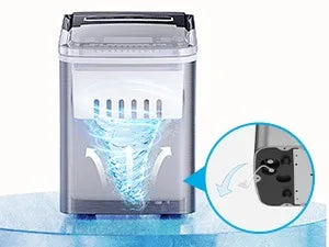 Smart Ice Makers, Portable Countertop Ice Maker Machine with Self-Cleaning, 26lbs/24Hrs, Voice Remote, with Scoop for Home Party