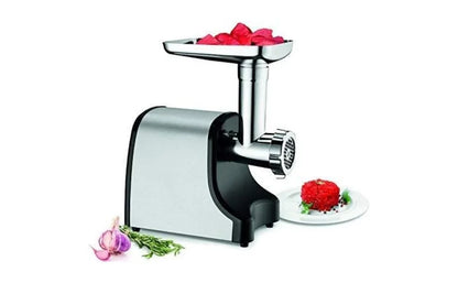 Electric Meat Grinder, 300-Watt, grinds 3 lbs/Minute, features two metal cutting plates, Stainless Steel