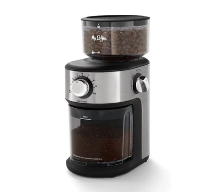 Cafe Grind 18 Cup Automatic Burr Grinder, Stainless Steel, Coffee Grinder, Small and Easy to Carry Electric Grinder