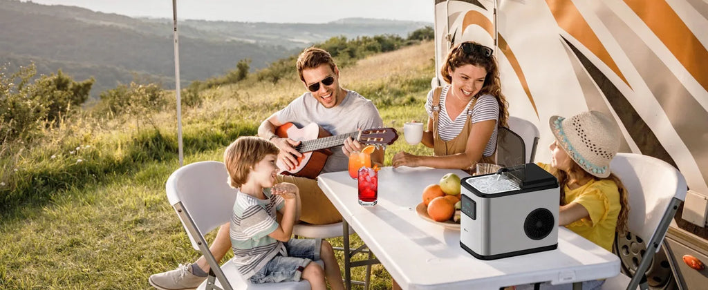 Ice Maker Countertop, Portable Ice Maker Machine, 28lbs/24Hrs, with Self Cleaning, Time Reservation, Include Scoop & Basket