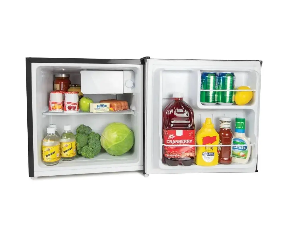 1.6 Cu.Ft. Compact Refrigerator, Adjustable Thermostat, Glass Shelves, Includes Scraper, Ice Cube Freezer Drip Tray