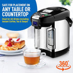 Digital Water Boiler and Warmer, 3L Electric Hot Water Dispenser w/ LCD Display, Rotating Base, Auto Shut Off, Safety Lock