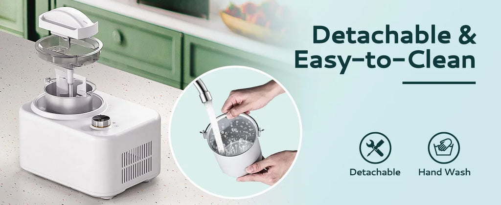 1 Quart Auto Ice Cream Maker with Compressor, No Pre-freezing, 3 Modes Gelato Maker, Keep Cool Function, Frozen Yogurt Machine