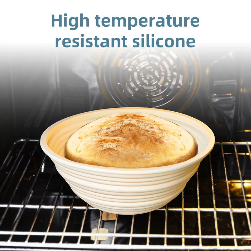 Silicone European bag fermentation basket food grade foldable fermentation basket oval non stick bread fruit basket baking tool - Walfos® Kitchenware