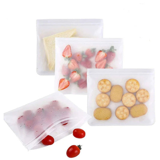 Silicone Food Storage Containers Leakproof Containers Reusable Stand Up Zip Shut Bag Cup Fresh Bag Food Storage Bag - Walfos® Kitchenware