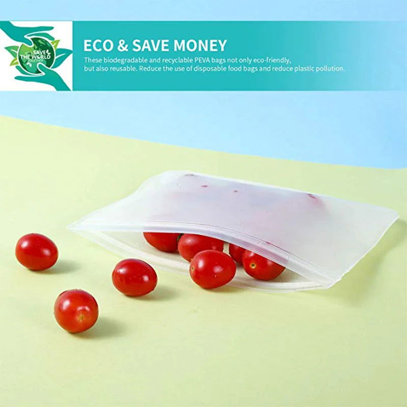 Silicone Food Storage Containers Leakproof Containers Reusable Stand Up Zip Shut Bag Cup Fresh Bag Food Storage Bag - Walfos® Kitchenware