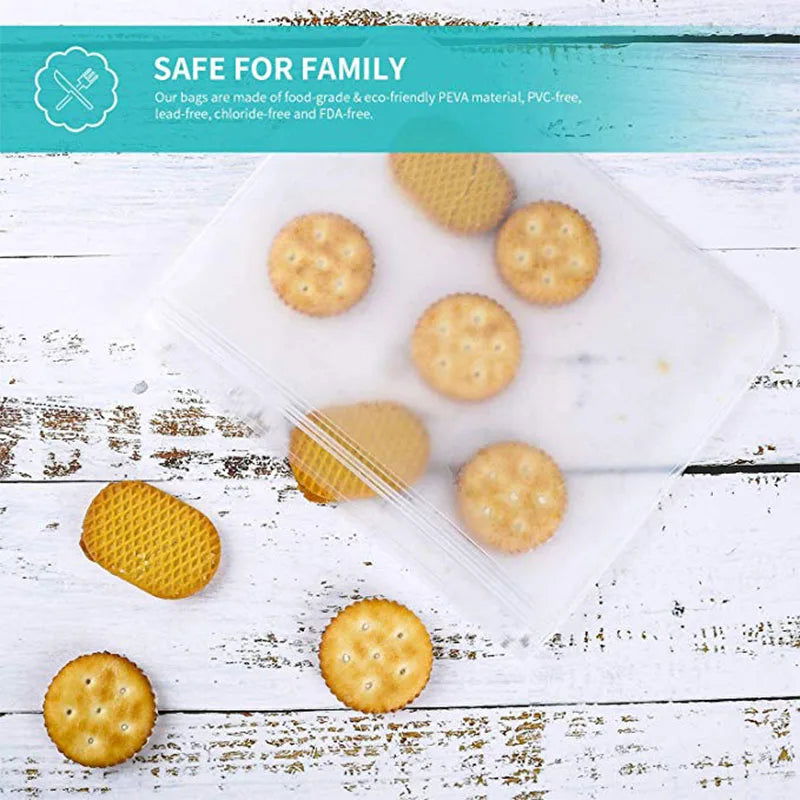 Silicone Food Storage Containers Leakproof Containers Reusable Stand Up Zip Shut Bag Cup Fresh Bag Food Storage Bag - Walfos® Kitchenware