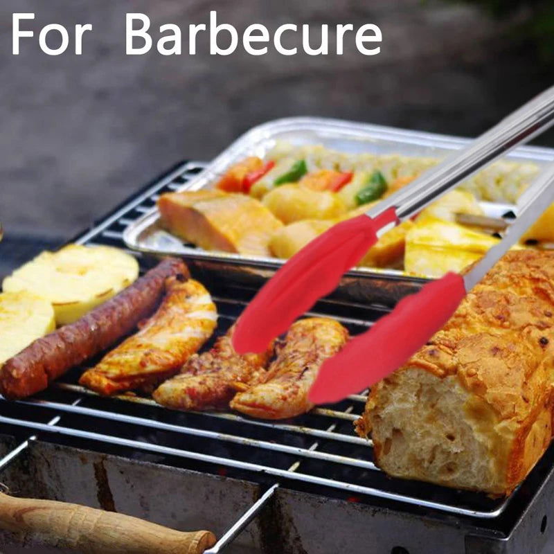 Size S/L Stainless Steel and Silicone Food Tongs for Cooking Kitchen Tongs Kitchen Tools BBQ Clip Salad - Walfos® Kitchenware