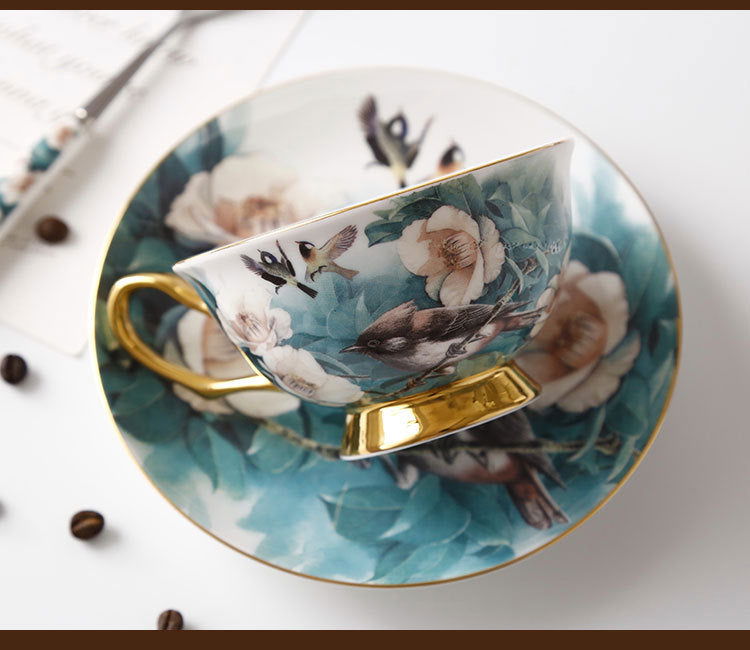 Small Exquisite Bone China Coffee Set Cup And Saucer Suit - Walfos® Kitchenware