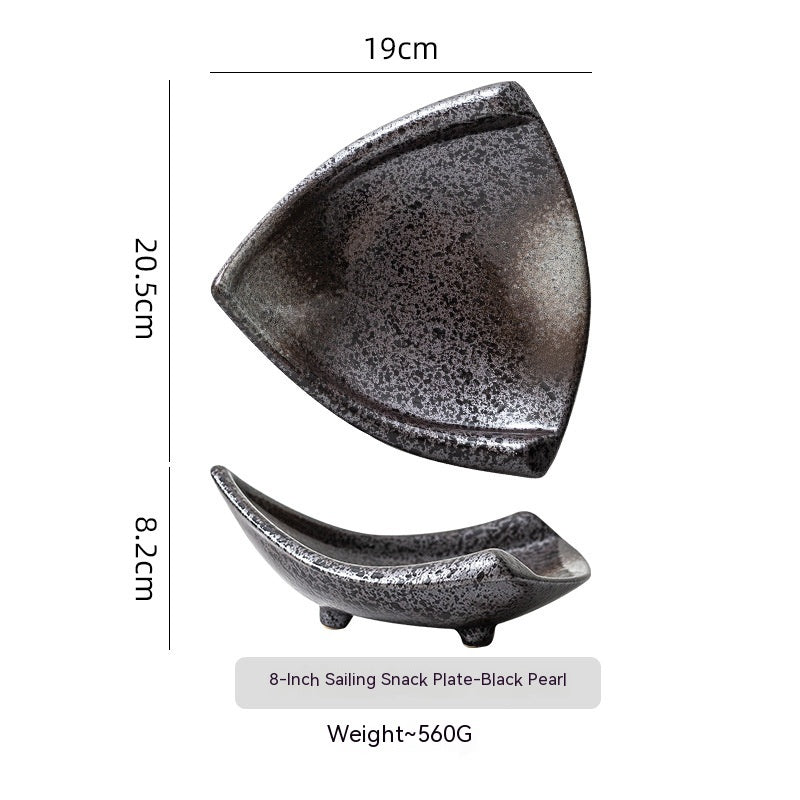 Snack Plate Creative Japanese Ceramic Art Plate Fruit Plate - Walfos® Kitchenware