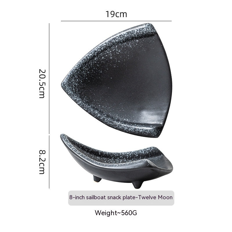 Snack Plate Creative Japanese Ceramic Art Plate Fruit Plate - Walfos® Kitchenware