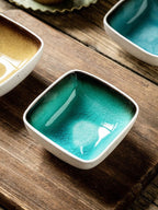 Square Crackle Glaze Ceramic Saucer Dish Soy Sauce Dish - Walfos® Kitchenware