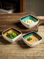 Square Crackle Glaze Ceramic Saucer Dish Soy Sauce Dish - Walfos® Kitchenware