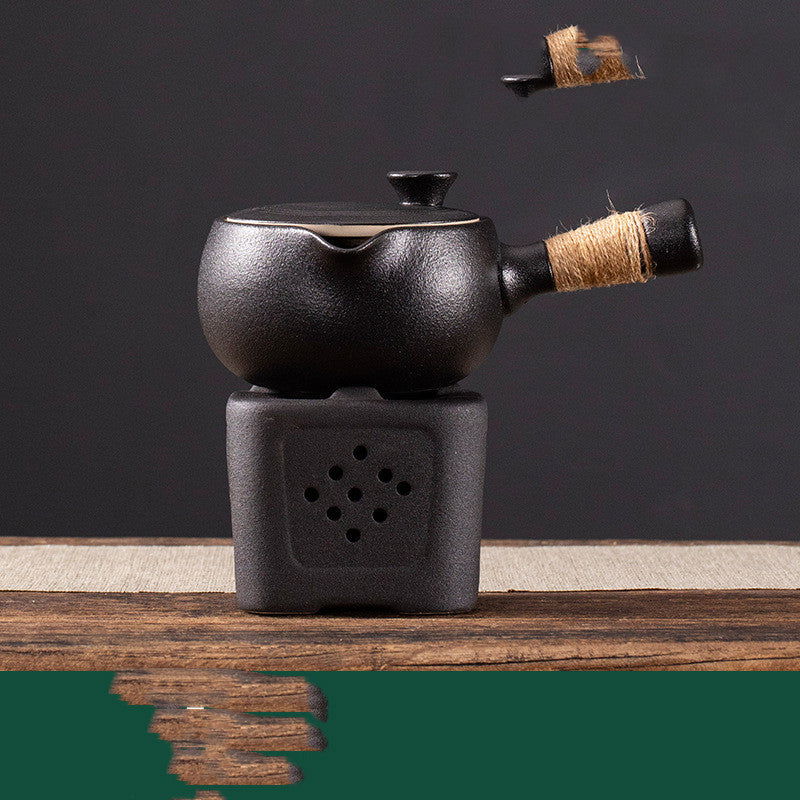 Stoneware Japanese Kung Fu Tea Set, One Pot, Four Cups With Dry Tea Tray, Tea Maker, Warm Tea Gift Box Set - Walfos® Kitchenware