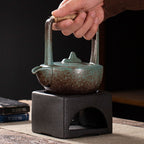 Stoneware Japanese Kung Fu Tea Set, One Pot, Four Cups With Dry Tea Tray, Tea Maker, Warm Tea Gift Box Set - Walfos® Kitchenware