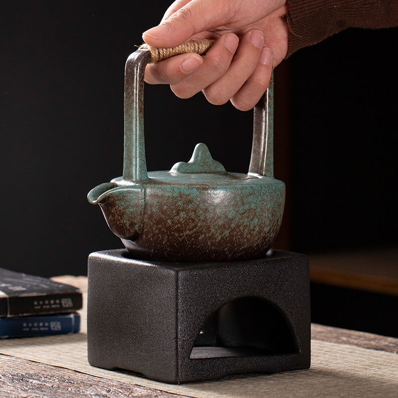 Stoneware Japanese Kung Fu Tea Set, One Pot, Four Cups With Dry Tea Tray, Tea Maker, Warm Tea Gift Box Set - Walfos® Kitchenware