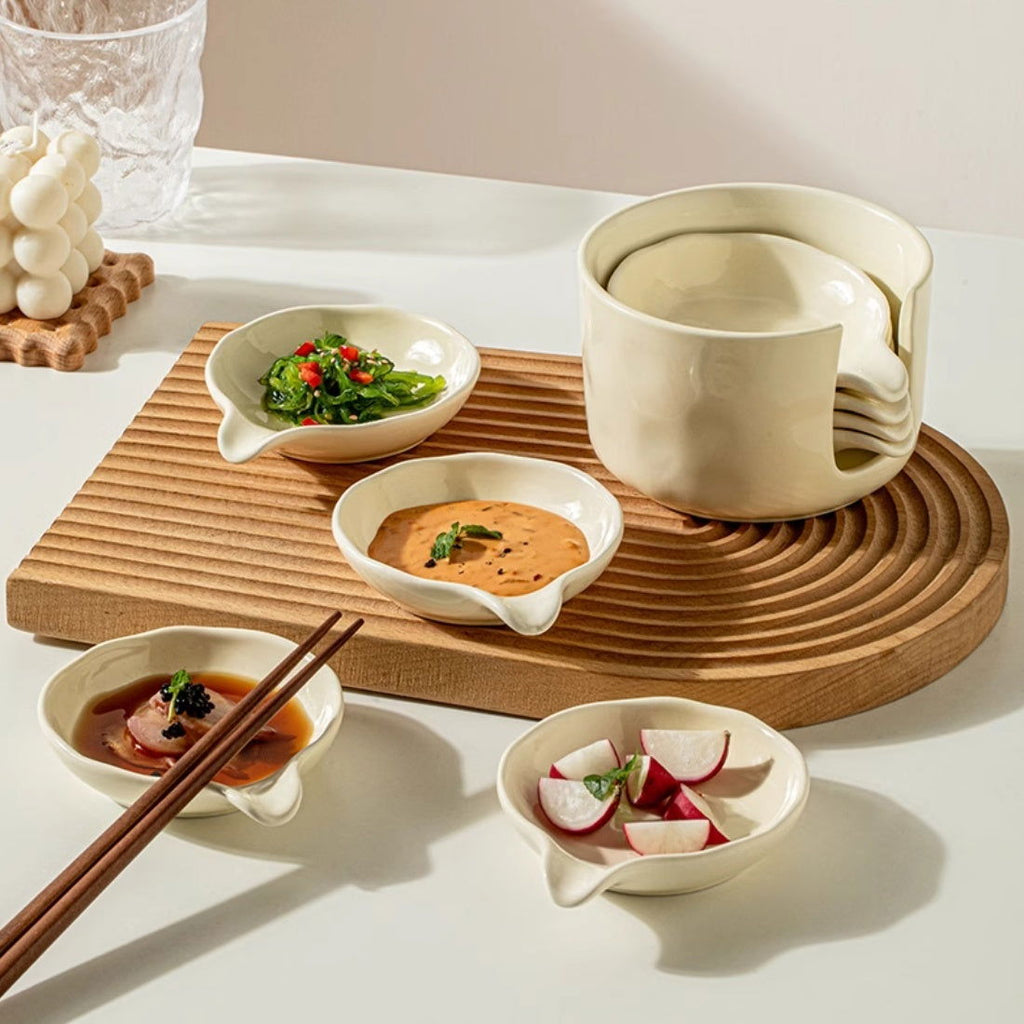 Storage Sauce Dish Suit Household Sauce Dipping Ceramic Dish - Walfos® Kitchenware