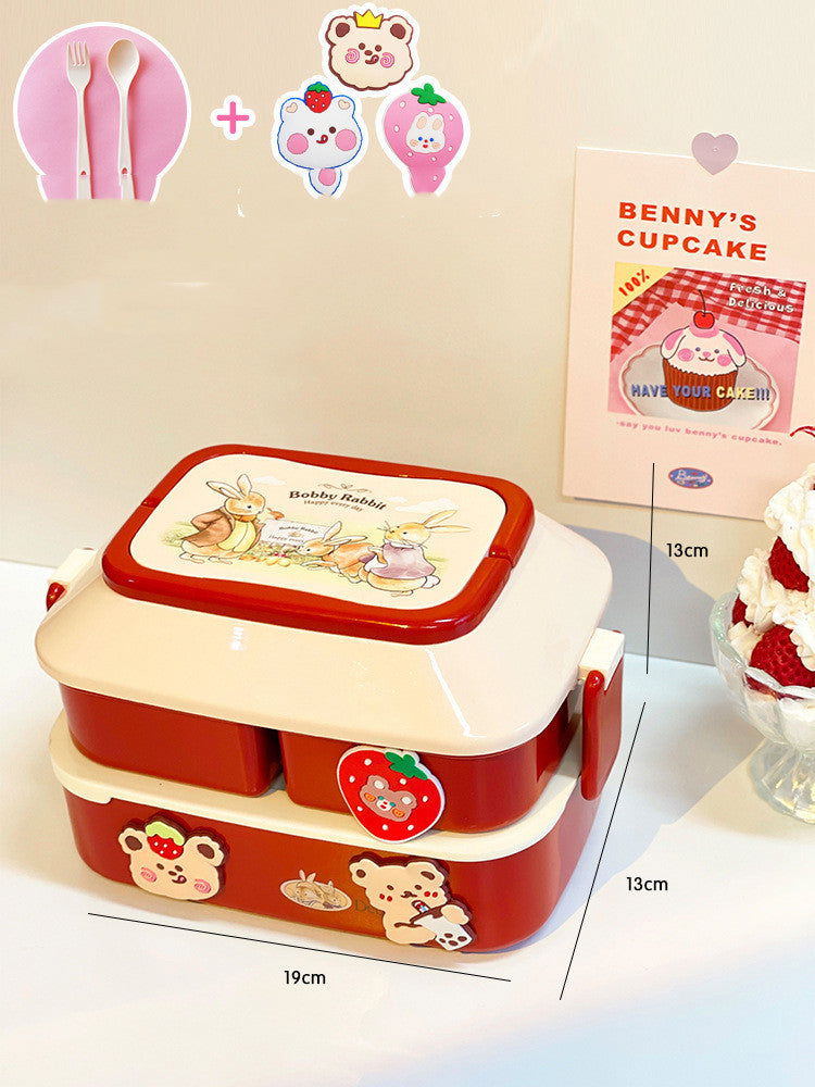 Student's Cute Multi-tiered Lunch Box Japanese Bento - Walfos® Kitchenware