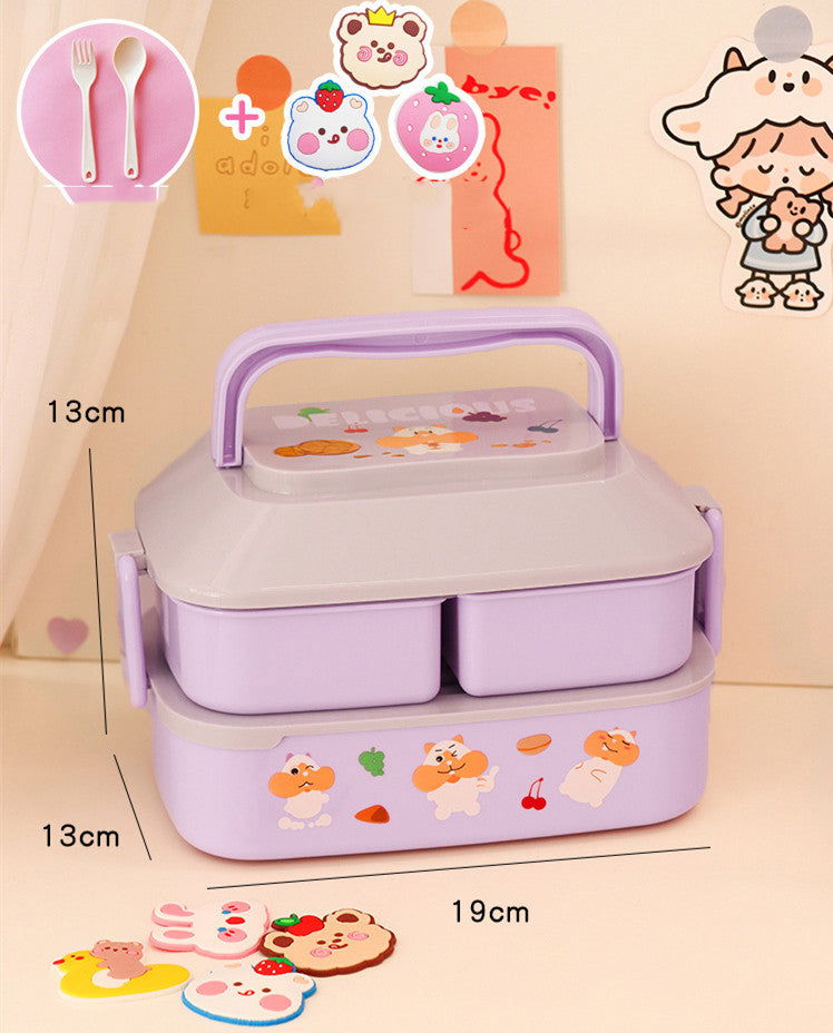Student's Cute Multi-tiered Lunch Box Japanese Bento - Walfos® Kitchenware