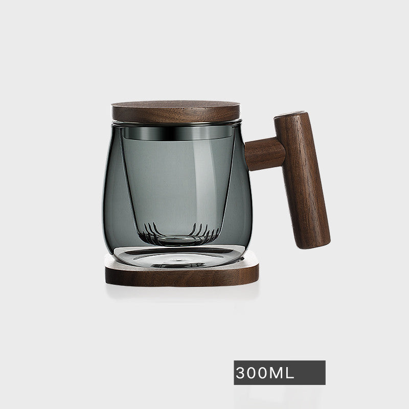 Tea And Water Separation Tea Cup Glass Men's Simple Japanese Flower Tea Cup - Walfos® Kitchenware