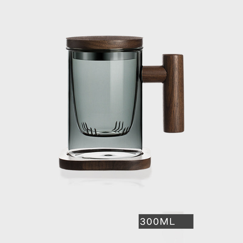 Tea And Water Separation Tea Cup Glass Men's Simple Japanese Flower Tea Cup - Walfos® Kitchenware