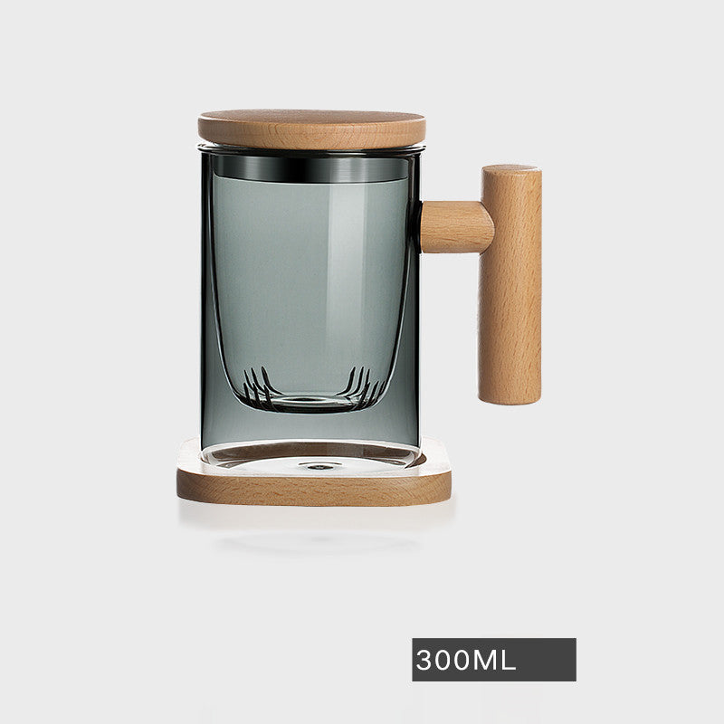 Tea And Water Separation Tea Cup Glass Men's Simple Japanese Flower Tea Cup - Walfos® Kitchenware