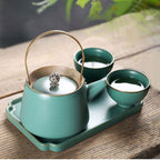Tea Set Japanese Style Stoneware Tea Cup And Pot Small Set - Walfos® Kitchenware