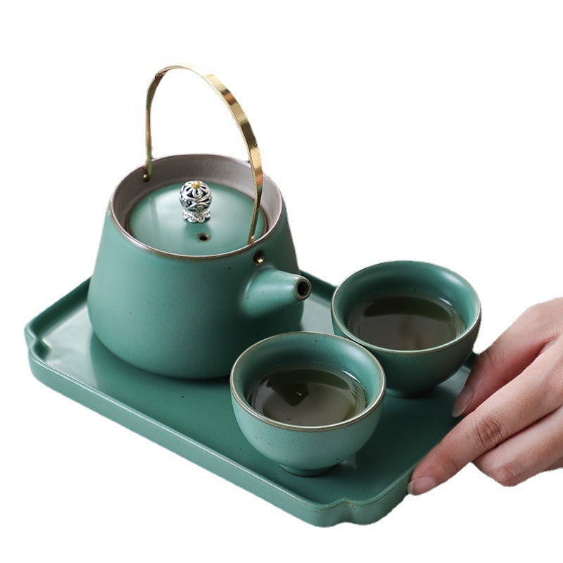 Tea Set Japanese Style Stoneware Tea Cup And Pot Small Set - Walfos® Kitchenware