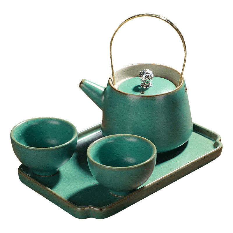Tea Set Japanese Style Stoneware Tea Cup And Pot Small Set - Walfos® Kitchenware