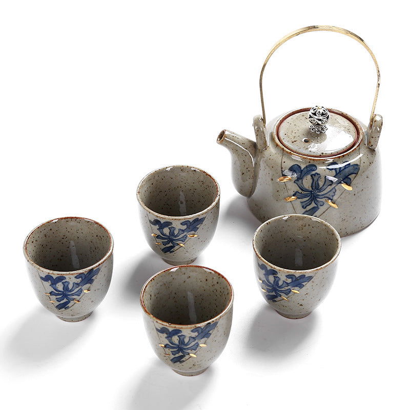 Tea Set Japanese Style Stoneware Tea Cup And Pot Small Set - Walfos® Kitchenware