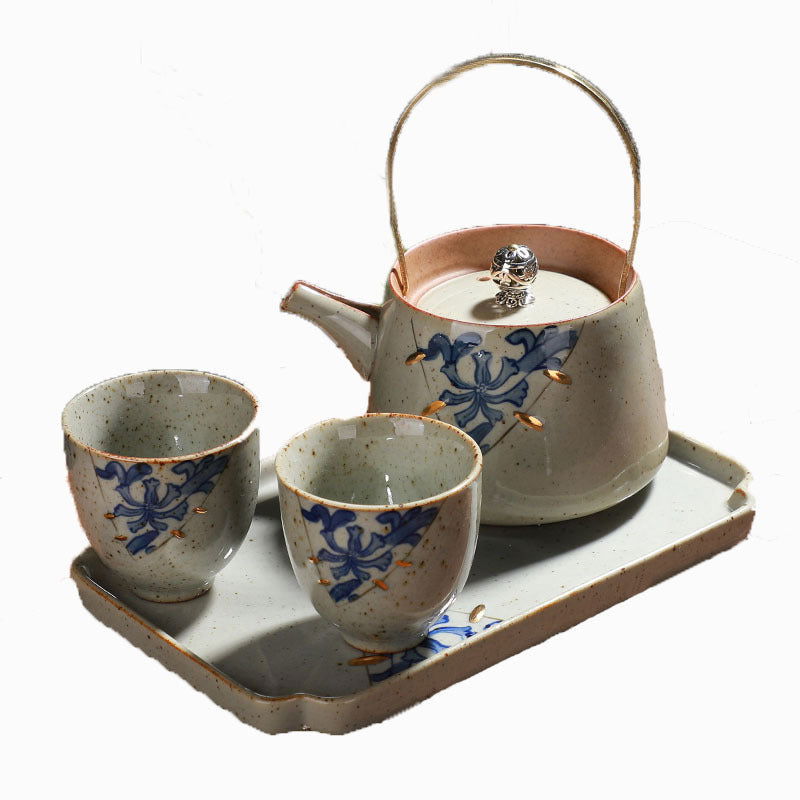 Tea Set Japanese Style Stoneware Tea Cup And Pot Small Set - Walfos® Kitchenware