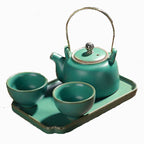 Tea Set Japanese Style Stoneware Tea Cup And Pot Small Set - Walfos® Kitchenware