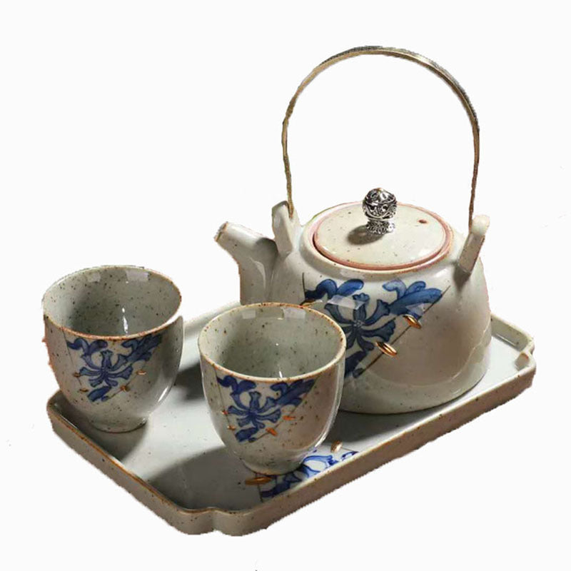 Tea Set Japanese Style Stoneware Tea Cup And Pot Small Set - Walfos® Kitchenware