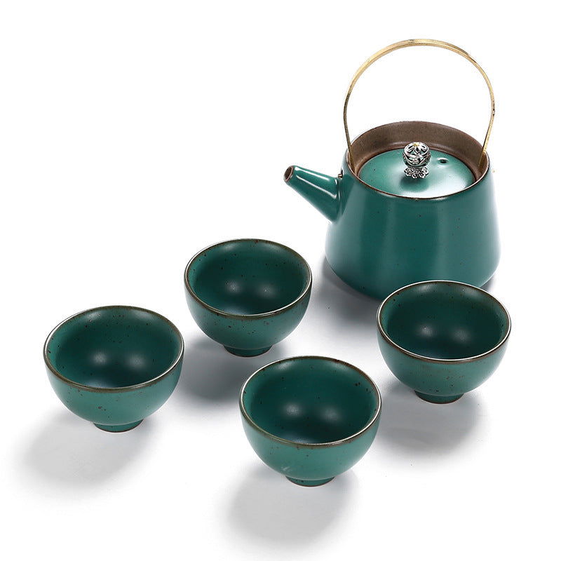 Tea Set Japanese Style Stoneware Tea Cup And Pot Small Set - Walfos® Kitchenware