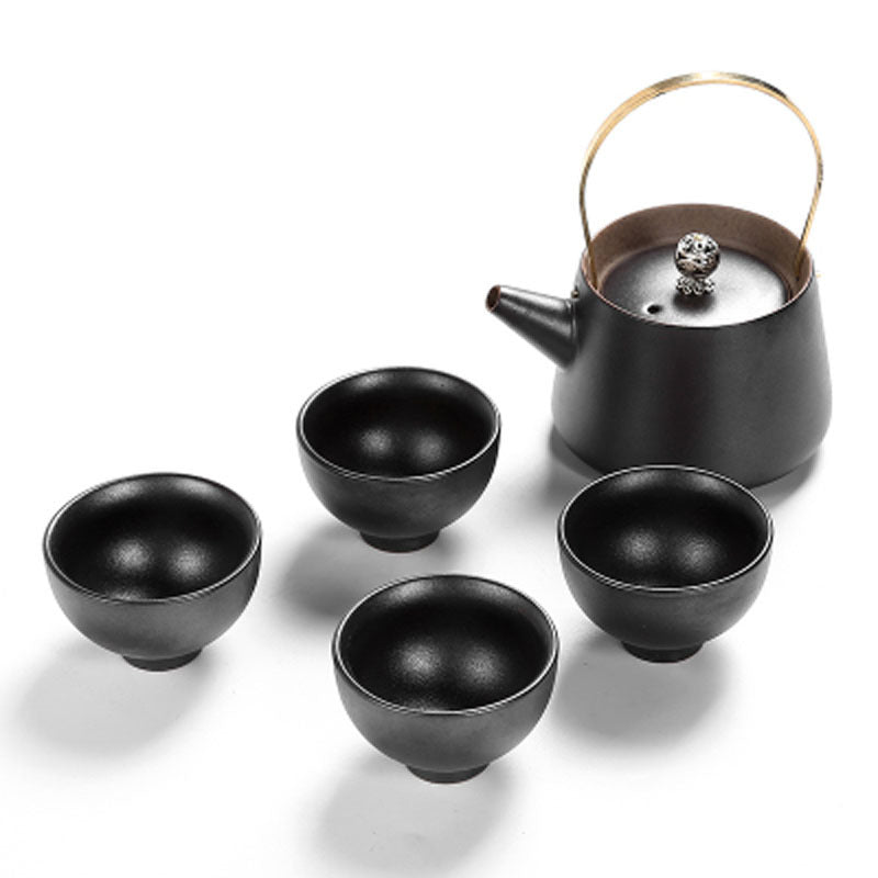Tea Set Japanese Style Stoneware Tea Cup And Pot Small Set - Walfos® Kitchenware