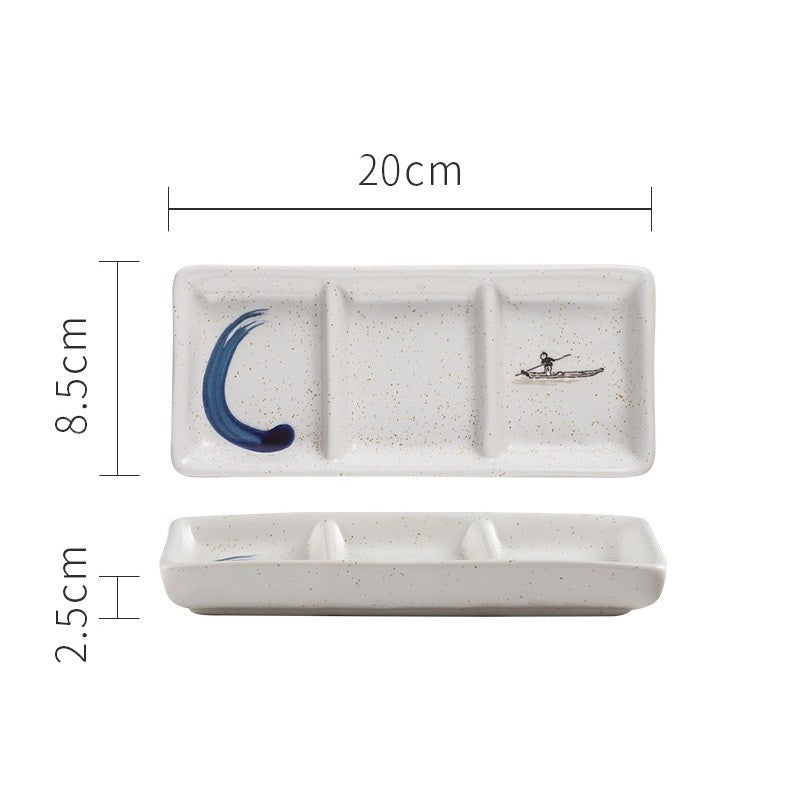 Three Grid Ceramic Dish With Vegetable Sauce - Walfos® Kitchenware