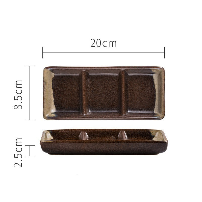 Three Grid Ceramic Dish With Vegetable Sauce - Walfos® Kitchenware