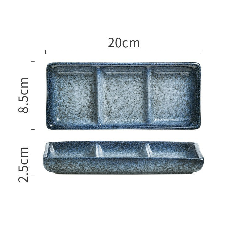 Three Grid Ceramic Dish With Vegetable Sauce - Walfos® Kitchenware