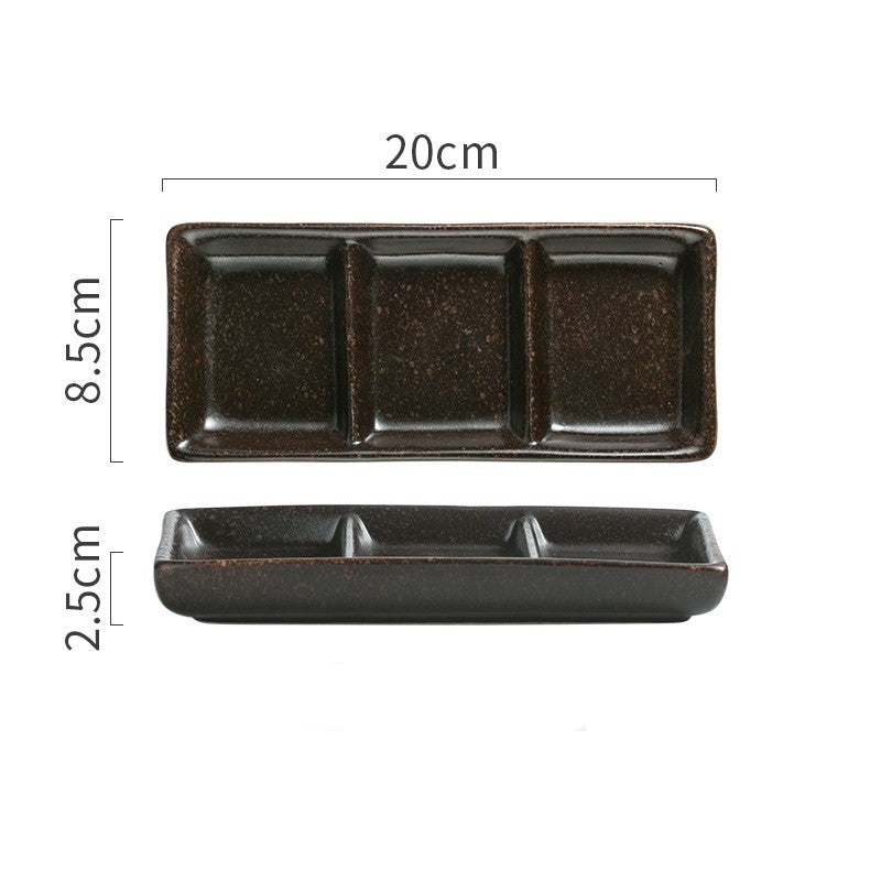 Three Grid Ceramic Dish With Vegetable Sauce - Walfos® Kitchenware