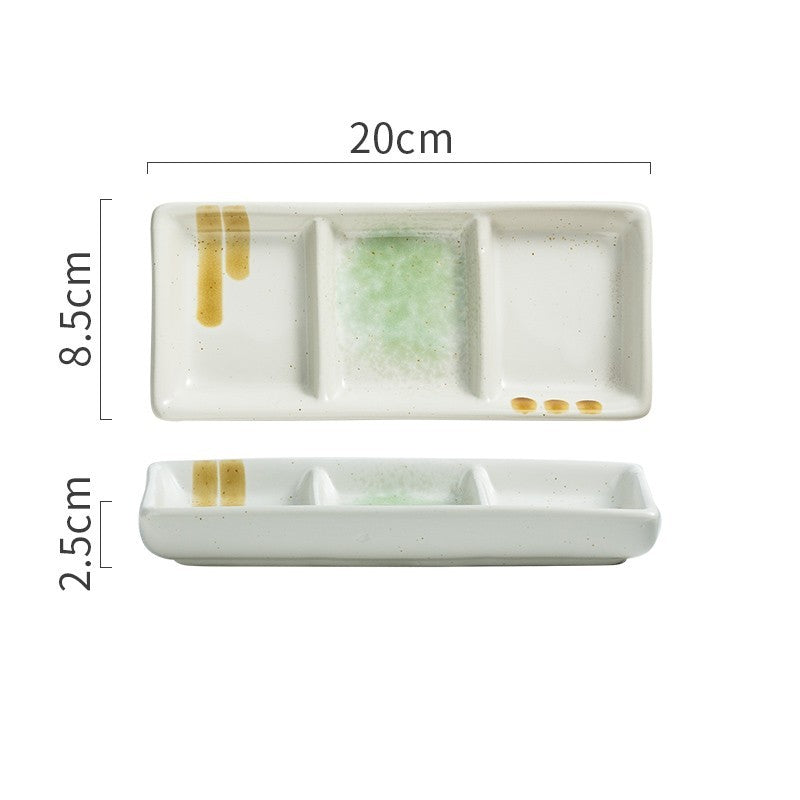 Three Grid Ceramic Dish With Vegetable Sauce - Walfos® Kitchenware