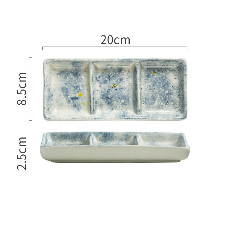 Three Grid Ceramic Dish With Vegetable Sauce - Walfos® Kitchenware