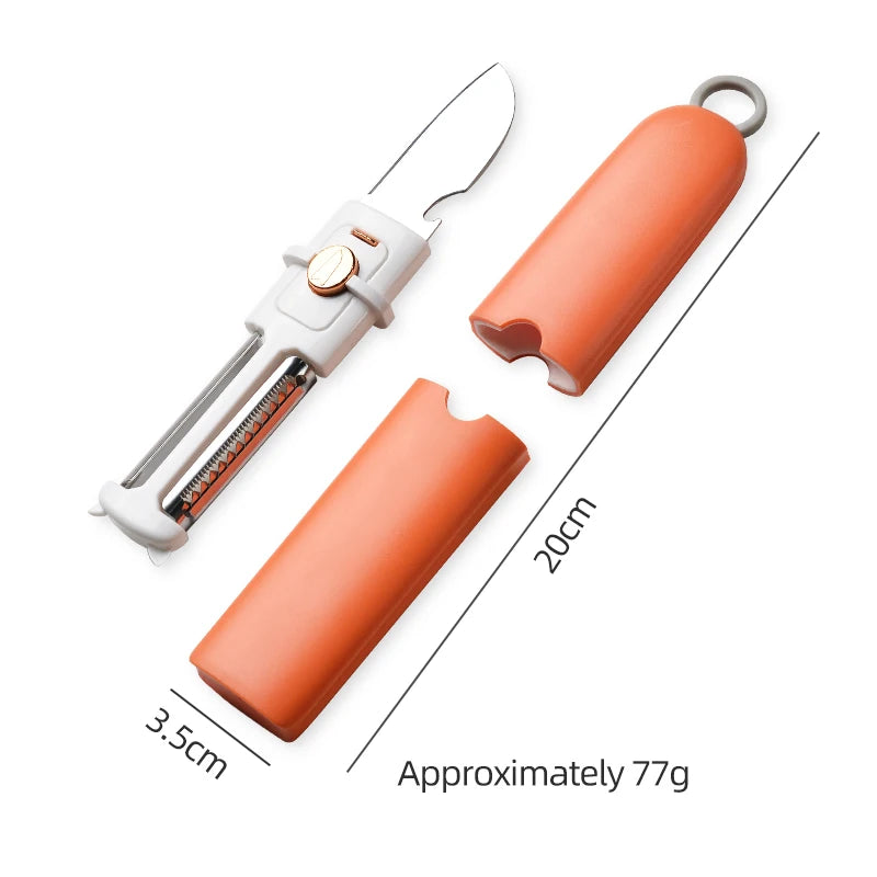 Ultimate 5-in-1 Fruit Knife Peeler: Portable Sharp Multifunctional Kitchen Gadget for Home & Outdoor Use - Walfos® Kitchenware