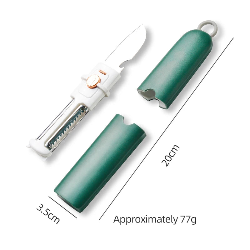 Ultimate 5-in-1 Fruit Knife Peeler: Portable Sharp Multifunctional Kitchen Gadget for Home & Outdoor Use - Walfos® Kitchenware