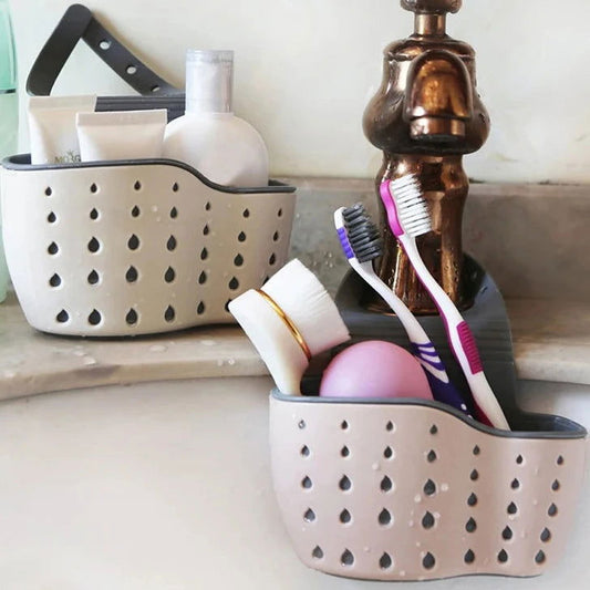 Useful Suction Cup Kitchen Sponge Drain Holder PP Rubber Toilet Soap Shelf Organizer Sponge Storage Rack Basket Wash Cloth Tools - Walfos® Kitchenware