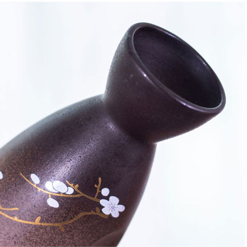 Vintage Ceramic Sake Pot Cup Set Japanese Cherry Blossom Hip Flasks White Wine Spirits Liquor Cup Home Kitchen Flagon Drinkware - Walfos® Kitchenware
