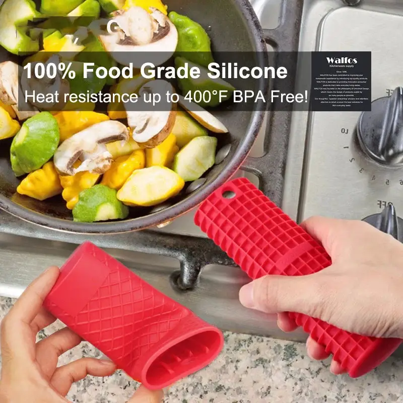 WALFOS Heat Resistant Thick Silicone Pot Holder Kitchen Tool Silicone Non-Slip Pan Handle Mitts Cover Insulation Walfos® Kitchenware